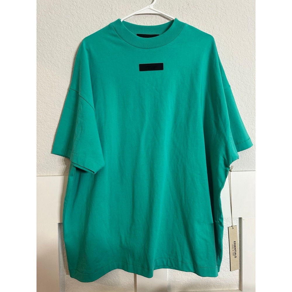 Essentials Fear of God Mens T-shirt Mint Leaf Oversized Streetwear Small NEW